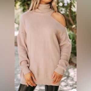 Cold shoulder sweater